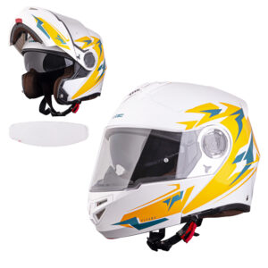 Výklopná prilba W-TEC Vexamo PI Graphic s Pinlockom White Graphic - XL (61-62)