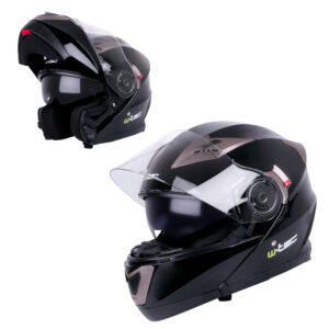 Výklopná moto prilba W-TEC Pezzon čierno-bronzová - XXL (63-64)