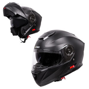 Výklopná moto prilba W-TEC Cullo čierna matná - XXL (63-64)