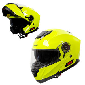 Výklopná moto prilba W-TEC Cullo fluo žltá - XXL (63-64)