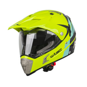 Moto prilba W-TEC Dualsport Fluo Yellow-Blue - XXL (63-64)