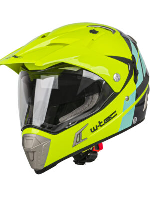 Moto prilba W-TEC Dualsport Fluo Yellow-Blue - XXL (63-64)