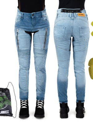 Dámske moto jeansy W-TEC Grandea EVO modrá - 44