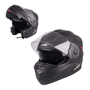 Výklopná moto prilba W-TEC Pezzon čierna matná - XXL (63-64)