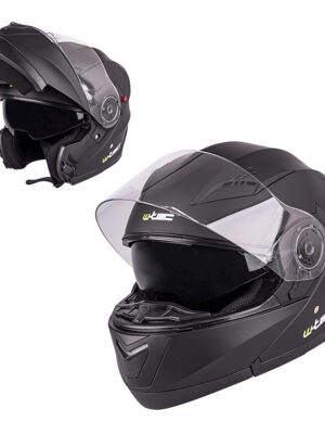 Výklopná moto prilba W-TEC Pezzon čierna matná - XXL (63-64)