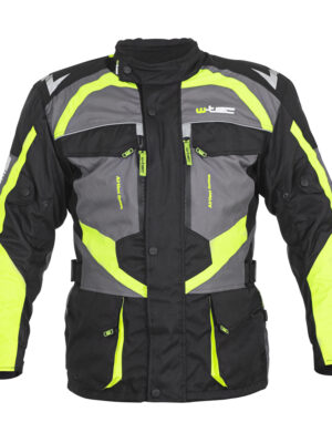 Pánska moto bunda W-TEC Burdys Evo čierno-šedo-zelená - 6XL