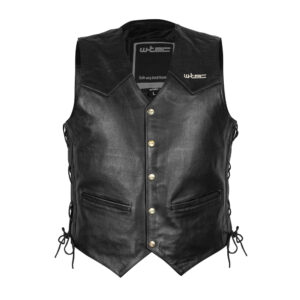 Kožená moto vesta W-TEC Rockridge Black - 6XL