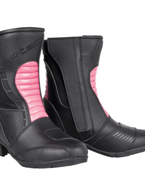 Dámske kožené moto topánky W-TEC Beckie čierno-ružová - 41