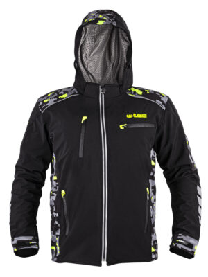 Pánska softshellová moto bunda W-TEC Kybero čierna-fluo - 5XL