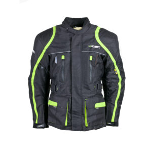 Pánska dlhá moto bunda W-TEC Glomnitz čierno-zelená - S