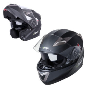 Výklopná moto prilba W-TEC Pezzon matne čierna-bronzová - XXL (63-64)