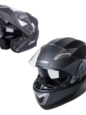 Výklopná moto prilba W-TEC Pezzon matne čierna-bronzová - XXL (63-64)