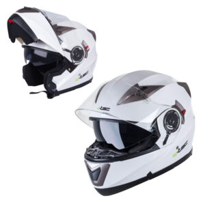 Výklopná moto prilba W-TEC Pezzon bielo-bronzová - XXL (63-64)