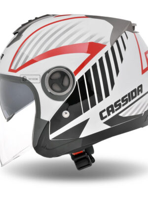 Moto prilba Cassida Magnum čierna/biela/červená XS (53-54)