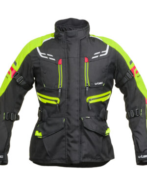 Dámska moto bunda W-TEC Ventura Lady čierna-fluo žltá - XXL