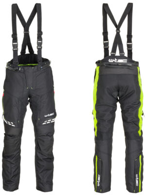 Pánske moto nohavice W-TEC Spirital čierna-fluo žltá - 5XL