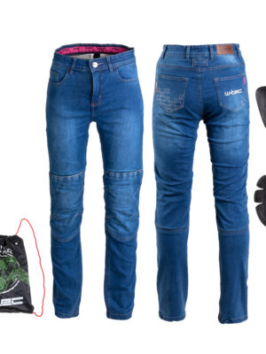 Dámske moto jeansy W-TEC GoralCE modrá - 3XL