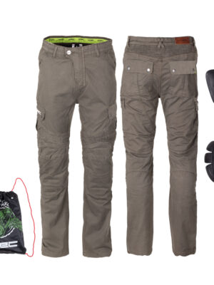 Pánske moto nohavice W-TEC Shoota olivovo zelená - 5XL
