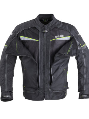 Pánska moto bunda W-TEC Progair čierna-fluo - 6XL