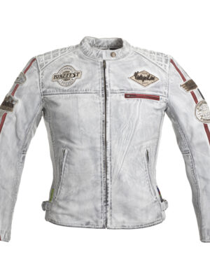 Dámska kožená moto bunda W-TEC Sheawen Lady White biela - 3XL