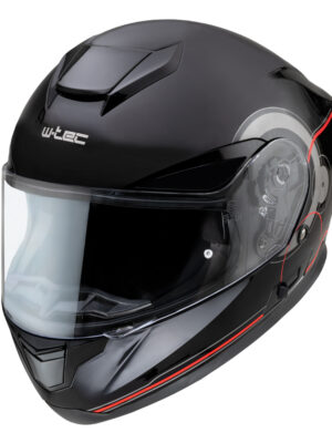 Moto prilba W-TEC Yorkroad Fusion Black Grey Red Glossy - XXL (63-64)