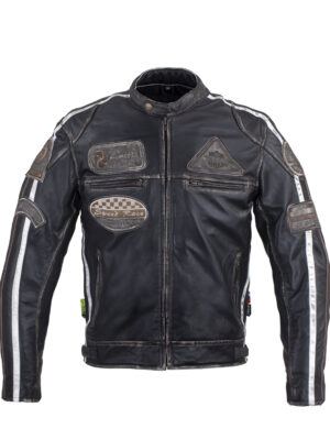 Pánska kožená moto bunda W-TEC Sheawen Vintage čierna - 6XL