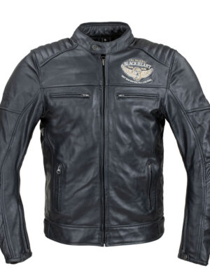 Pánska kožená bunda W-TEC Black Heart Wings Leather Jacket čierna - 5XL