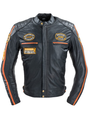 Pánska kožená moto bunda W-TEC Sheawen Antique čierna - 4XL