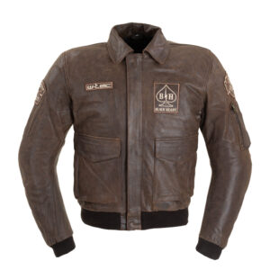 Pánska kožená bunda W-TEC Black Heart Bomber vintage hnedá - 6XL