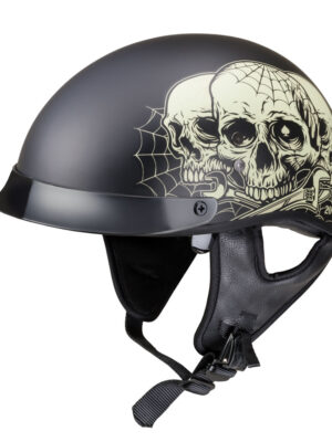 Moto prilba W-TEC Black Heart Rednut Skulls/Matt Black - XXL (63-64)