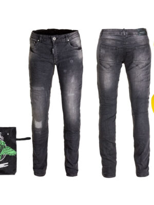 Pánske moto jeansy W-TEC Komaford tmavo šedá - 6XL