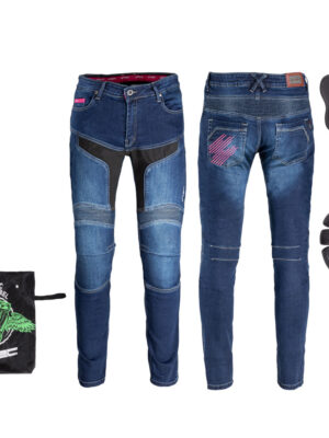 Dámské moto džíny W-TEC Alfreda CE modrá - 3XL