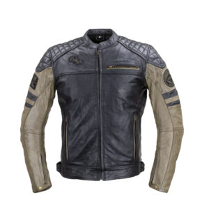 Pánska kožená moto bunda W-TEC Kostec čierna - 3XL