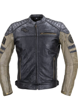Pánska kožená moto bunda W-TEC Kostec čierna - 3XL