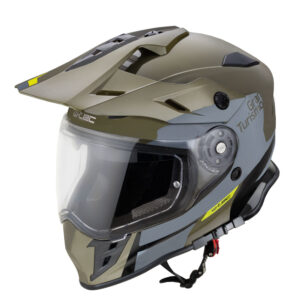 Moto prilba W-TEC V331 PR Graphic Khaki-Grey - S (55-56)