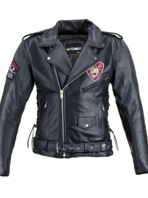 Kožená moto bunda W-TEC Black Heart Perfectis čierna - 6XL