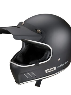 Moto prilba W-TEC Black Heart Retron Simple Silver - XXL (63-64)