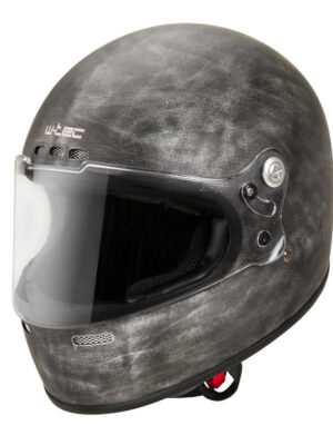 Moto prilba W-TEC Cruder Brindle žíhaná strieborná - XXL (63-64)