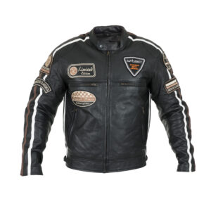 Pánska kožená moto bunda W-TEC Sheawen Black čierna - 6XL