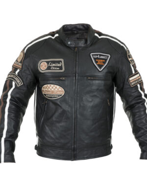 Pánska kožená moto bunda W-TEC Sheawen Black čierna - 6XL