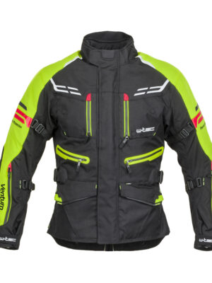 Pánska moto bunda W-TEC Ventura čierna-fluo žltá - L