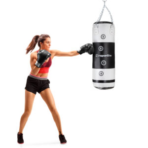 Boxovacie vrece inSPORTline Robkin 90x35cm čierno-biela