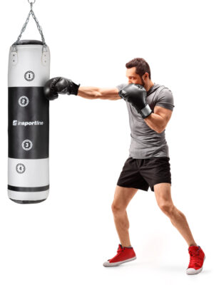 Boxovacie vrece inSPORTline Robkin 120x35 cm čierno-biela