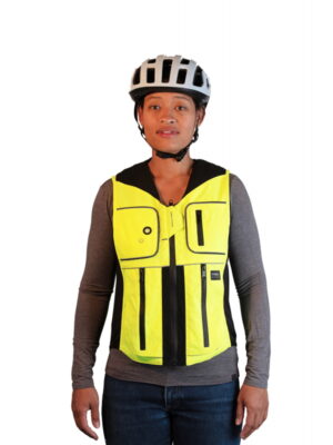 Airbagová vesta pre cyklistov Helite B'Safe zeleno-žltá - XL