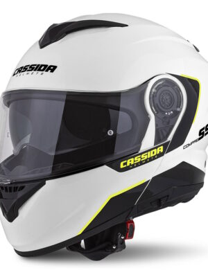 Moto prilba Cassida Compress 2.0 Refraction biela/čierna/žltá fluo P/J XXL (63-64)