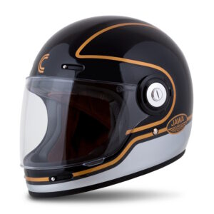 Moto prilba Cassida Fibre Jawa Sport čierna/strieborná/zlatá XXL (63-64)