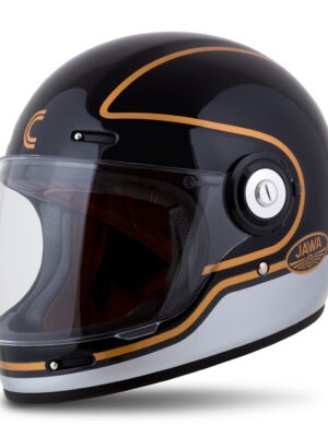 Moto prilba Cassida Fibre Jawa Sport čierna/strieborná/zlatá XXL (63-64)