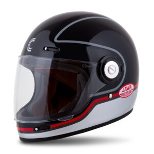 Moto prilba Cassida Fibre Jawa Sport čierna/strieborná/červená XXL (63-64)