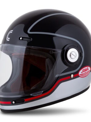 Moto prilba Cassida Fibre Jawa Sport čierna/strieborná/červená XXL (63-64)