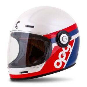 Moto prilba Cassida Fibre OPG biela/modrá/červená XXL (63-64)